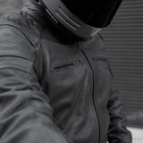 'ol Bobber' — Classic Leather Motorbike Jacket — Matt Black Aniline Leather