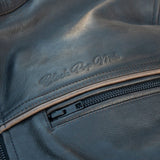 The Rumbler' — Distressed Charcoal Brown Leather — Classic Leather Motorbike Jacket