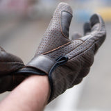 Thumpa's — Short Cuff Summer Motorbike Gloves — Perforated Retro Brown Distressed Leather