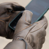 The Original' — Retro Motorbike Gloves Gauntlet — Brown Distressed Leather