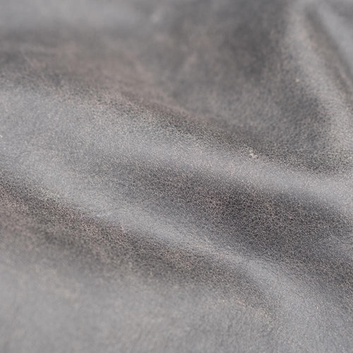 'ol Bobber' — Classic Leather Motorbike Jacket — Distressed Charcoal Brown Full Grain Leather