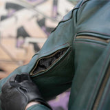 'ol Bobber' — British Racing Green Classic Leather Motorbike Jacket *LIMITED EDITION*