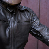 GEN 2 'ol Bobber' — Diamond Quilted Premium Motorbike Jacket — BLACK Leather
