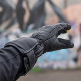 GEN 2 'The Classic' Double Length Gauntlet — Extra Long Warm Motorbike Gloves — Black Leather