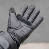 GEN 2 'The Classic' Double Length Gauntlet — Extra Long Warm Motorbike Gloves — Black Leather