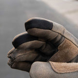 GEN 2 'The Original' Double Length Gauntlet — Extra Long Warm Motorbike Gloves — Retro Brown Distressed Leather